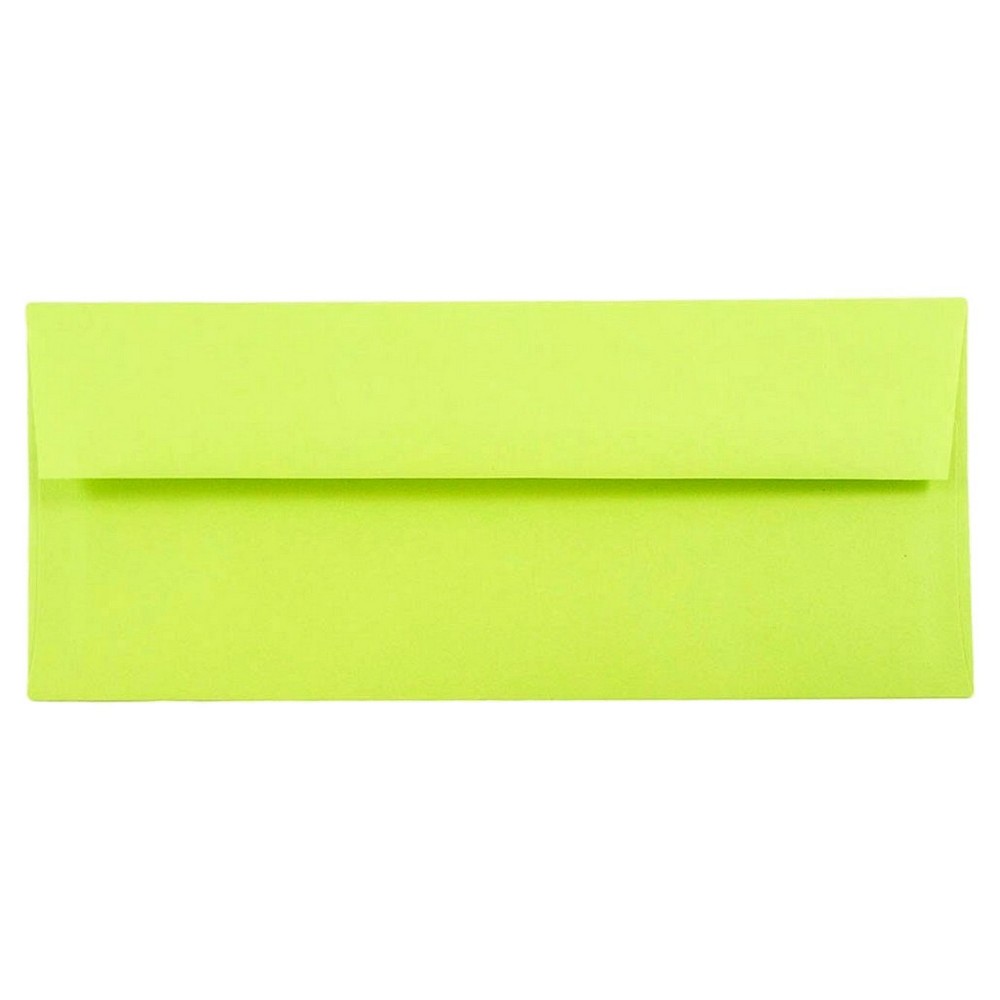 Photos - Envelope / Postcard JAM Paper Brite Hue #10 Envelopes 4 1/8 X 9 1/2 50 per pack Ultra Lime New