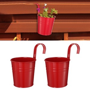 Unique Bargains Metal Detachable Hook Anti-Rust Colorful Finish Flower Holder 2 Pcs - 1 of 4