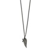 Chisel Stainless Steel Antiqued Wing and Cross Pendant on a 19.75 in Curb Chain Necklace with 2" Ext. - 2 of 3