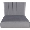 2pc Casual Upholstered Velvet Upholstery Chair Channel Tufted Back Wooden Dining Room Furniture Gray Black - 4 of 4