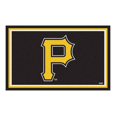 MLB Pittsburgh Pirates 4'x6' Plush Area Rug - Black