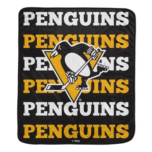 NHL Pittsburgh Penguins Repeat Logo Wordmark Ultra Soft Blanket - image 1 of 1