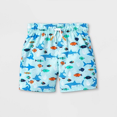 Toddler Boys' Shark Swim Trunks - Cat & Jack™ Blue