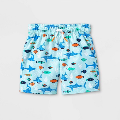 Toddler Boys' Shark Swim Trunks - Cat & Jack™ Blue - image 1 of 3