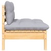 VidaXL 2-Seater Patio Sofa with Gray Cushions Solid Pinewood - 4 of 4