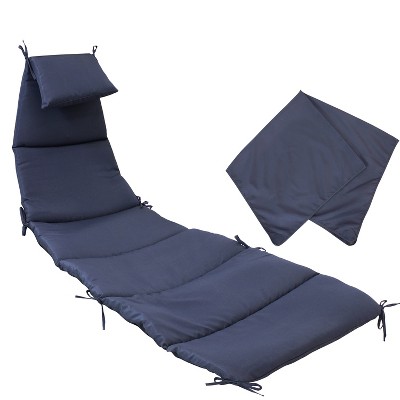 Sunnydaze Replacement Cushion and Umbrella Fabric for Outdoor Hanging Lounge Chair, Navy Blue