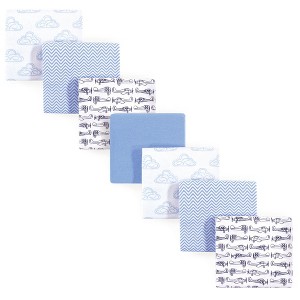 Hudson Baby Infant Boy Cotton Flannel Receiving Blankets Bundle, Airplane, One Size - 1 of 2