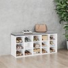 Shoe Rack Bench with Cushion, 41.3''W Entryway 15 Compartments Storage Bench - image 3 of 4