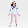 Girls' Disney Stitch and Angel Hawaii Fleece Crewneck Graphic Sweatshirt - Light Blue - 4 of 4