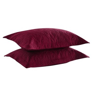Marcielo 2 Pcs Embroidered Decorative Pillow Shams Set King Size - 1 of 4