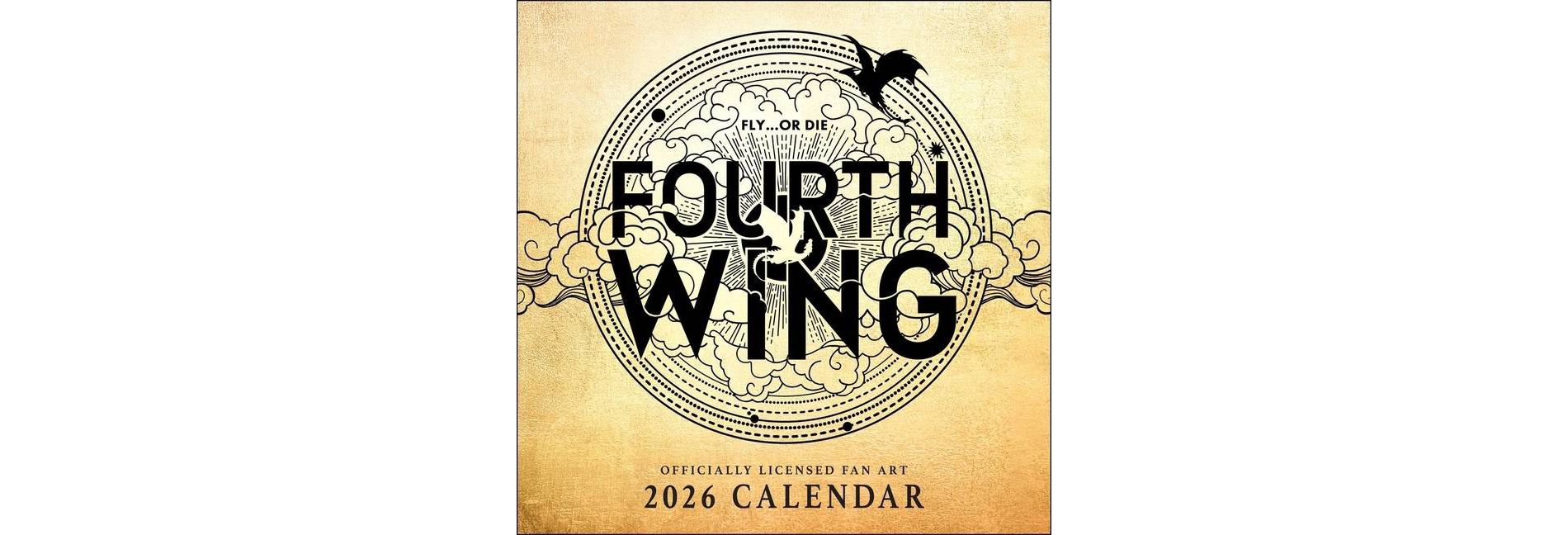 Fourth Wing Officially Licensed Fan Art 2026 Wall Calendar