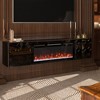Vynxaria Modern High Gloss MDF TV Stand, Black, 67 in. - 3 of 4
