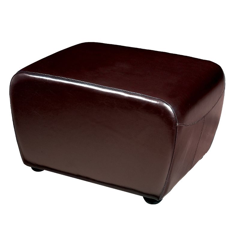 Full Leather Ottoman with Rounded Sides - Baxton Studio, 3 of 7