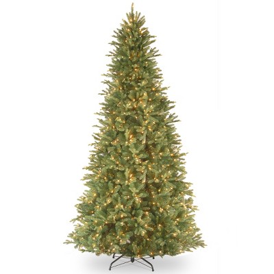 National Tree Company Pre-Lit Artificial Giant Slim Christmas Tree, Green, Tiffany Fir, White Lights, Includes Stand, 12 Feet