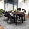 Tangkula 5-Piece Dining Table Set Modern Dinette Set for 4 w/Wide Tabletop & Rubber Wood Legs - 2 of 4