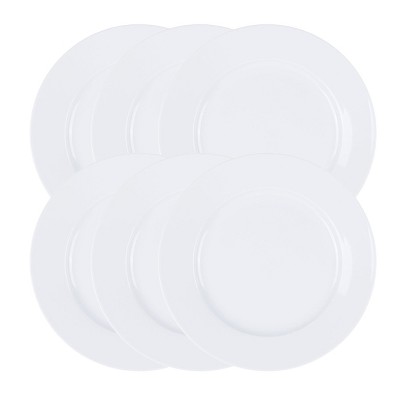 Gibson Our Table Simply White Porcelain 11 Inch Caterer Dinner Plates Set  of 6