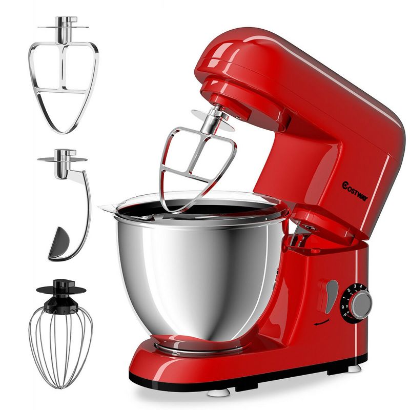 Costway Electric Food Stand Mixer 6 Speed 4.3Qt 550W Tilt-Head Stainless Steel Bowl New, 1 of 9