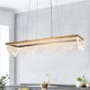 LNC Awtisfin 1-Light 31.5" Modern Linear Intergrated LED Oversized Chandelier, Polished Gold with Acrylic Glass - 2 of 4