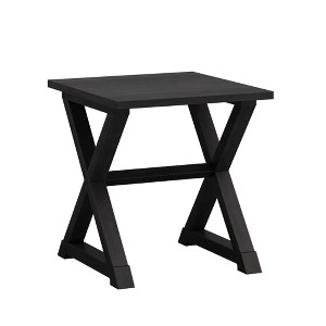 Gulches Transitional Black MDF Pine 22 in Wood Trestle Base End Tables - 1 of 4