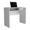 INFURNIC Writing Desk Minimalist Desk with Open Shelf for Storage and Space-Saving Design Easy to Assemble, White, 16.5"*35.1"*30.6" - 2 of 4