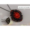 Alilang Vintage Gothic Cameo Rose Brooch Pin with Antique Silvery Tone and Rhinestone Accents - 3 of 4