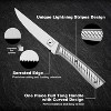 imarku Serrated Steak Knife Set, 8 pcs with Lightning Bolt Handles-Premium High Carbon Stainless Steel Steak Knives Set, Dishwasher Safe - 3 of 4