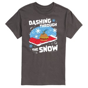 Men's - SpongeBob SquarePants - Dashing Through The Snow Plankton Christmas Short Sleeve Graphic T-Shirt - 1 of 4