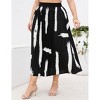 Coolmee Womens Plus Size Maxi Skirt Long Shirring Pleated Skirts Elastic High Waisted A Line Skirts - 2 of 4