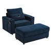 Merax Modern Chenille Armchair Chaise Lounge with Movable Storage Ottoman - 4 of 4