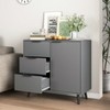 Lirago Gray Sideboard Buffet Cabinet Storage Cabinet with 3 Drawers and 1 Doors apply to Kitchen or Living Room or Dining Room 31.5"Dx13.78"Wx29.1"H - 3 of 4