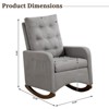 Rocking Chair Nursery, Modern Glider Chair with High Back, Recliner Armchair with Wood Legs and Side Pocket, Nursery Rocking Accent Chair - 2 of 4