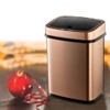 SEVOBAL Indoor Trash Cans Modern 3.2 Gallon Trash Can Touchless Sensor Motion Bin Automatic Smart Office Bedrooms Kitchen, Golden, 10.3"*7.8"*14" - 4 of 4