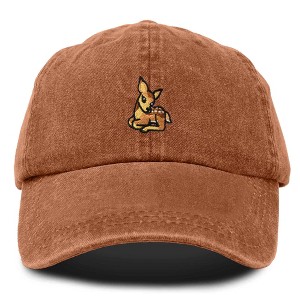 Dalix Fawn Embroidered Cotton Dad Hat Deer Adjustable Casual Baseball Cap Nature - 1 of 4