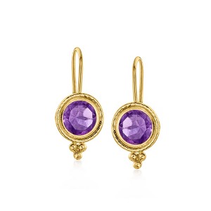 Ross-Simons 1.40 ct. t.w. Amethyst Drop Earrings in 14kt Yellow Gold - 1 of 4