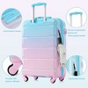 Sapphtopaz 3pcs Hardshell Luggage Sets with USB Port ABS+PC Suitcase Durable Luggage Carry On Suitcase, Spinner Wheels, TSA Lock (20" 24" 28") - 3 of 4