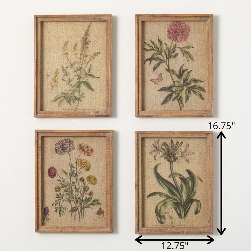 16.75"H Sullivans Retro Wildflower Art Print Set of 4, Multicolor, 4 of 5