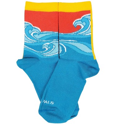 Cool Beach Ocean Wave Socks - Small (Ages 3-5) / Red/Blue from the Sock Panda