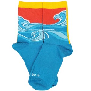 Cool Beach Ocean Wave Socks - Small (Ages 3-5) / Red/Blue from the Sock Panda - 1 of 3