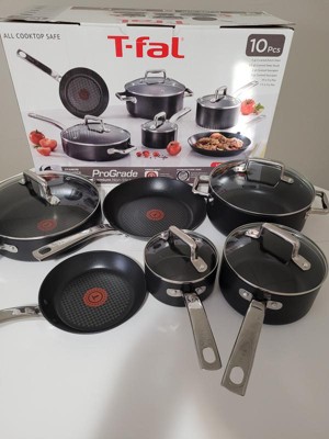 T-fal Prograde 10-Piece Titanium Nonstick Cookware Set in Black