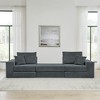 Modular Corduroy L-Shape Sectional Sofa with Removable Ottoman and Deep Seat Sleeper Couch - 4 of 4