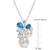 EVERLY JEWELRY  |   Sterling Silver 2 3/4 CT TGW London Blue Topaz Sky Blue Topaz Created White Sapphire & Freshwater Cultured Button Pearl Pendant - 2 of 4
