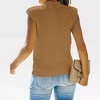 Women's Cap Sleeve Knit Pullover Sweater Crew Neck Tank Tops - 3 of 4