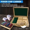 GSE 300pcs Wooden Poker Chip Case, Casino Chip Case with 3 Poker Chip Tray/Holder - 4 of 4