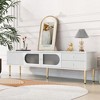 TV Stand, Modern Television Table for TVs Up to 80in, Wooden Center Media Console, Entertainment Center for Living Room, Bedroom, Office, White - 2 of 4