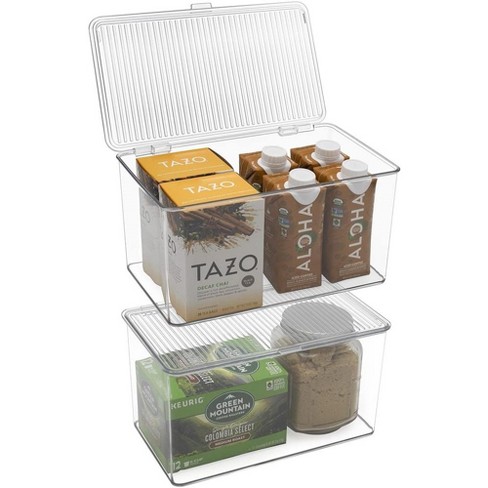 Sorbus Clear Stackable Refrigerator Organizer Bins With Handles : Target