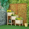 Outsunny 49'' x 18'' x 43'' 3-Tier Raised Garden Bed w/ Storage Shelf, Wood Raised Garden Boxes, Freestanding Wooden Plant Stand - 2 of 4