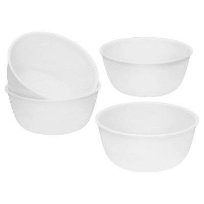 Corelle Livingware 28oz 4pk Vitrelle Dining Bowls White (missing 1)