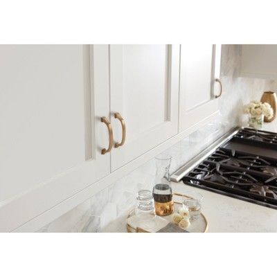Gilded Bronze 3-3/4 Inch Traditional Cabinet Pull