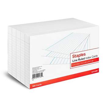 Staples 5" x 8" Line Ruled White Index Cards 500/Pack (51006) 233478