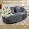 Lyngins Oversized Chenille Bean Bag Chair, Comfort Lounger High Back Lazy Chair, 2-Seater Accent Chair, Couch for Adults and Kids, Soft Lounge Chair - 3 of 4